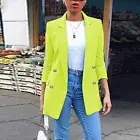 Women Casual Pocket Office Blazer Draped Open Front Cardigan Jacket Work OL Suit