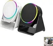 4-in-1 360° Rotating Bluetooth Speaker Stand, Cell Phone Stand with Wireless Bluetooth Induction Speaker, Anti-Slip Base Hd Surround Sound, Unique Gifts (White)