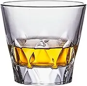 Old Fashioned Whiskey Glasses, Crystal Whiskey Glass, Thick Bottom Lead-Free Glass, Suitable for Drinking Bourbon, Scotch, Cognac, Cocktails,2PCS,Clear3