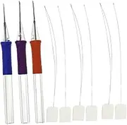BEBEMOKO 1 Set DIY Embroidery Pen Punch Needle Kit with Embroidery Needle Pens Threading Steel Wires for Easy Crafting Lightweight Durable for Needlework Projects