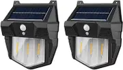 Solar Lights Outdoor, Exterior Waterproof Lanterns,High-Brightness Solar Motion Sensor Lights - 120° Wide Angle, IP65 Waterproof Solar-Powered Outdoor Lamps for Garden, Patio, and Yard (2-Pack)