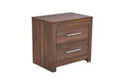 Design Square Modern Wooden BedSide Side Table Nightstand - Walnut