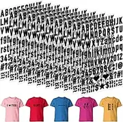 1070Pcs Iron on Letters 10 Sheets 1 Inch Iron on Letters and Numbers for Clothing Small Vinyl Letters A-Z Heat Transfer Letters 0-9 Heat Press Alphabet Stickers for T-Shirt Fabric DIY Craft (Black)