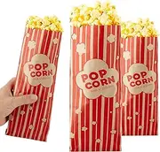Paper Popcorn Bags Bulk 2 oz, Cute Pop-Corn Sleeves for Machine, Baseball Themed Party and Halloween, Carnival Accessories, Individual Servings, Small Serving Size, Folds Flat, Brown, 2oz (100 Pack)