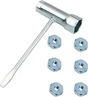 T-Wrench 13mm x 19mm Combination Chainsaw Wrench Scrench and 6pcs Bar Nut for Stihl MS170 MS180 MS230 MS240 MS250 MS260 MS290 MS310 MS340 MS360 MS390