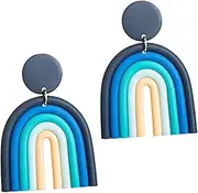[WESIEVYA] U Shaped Clay Earrings Lockets Dangle Earrings for Women Bohemian Earrings Colorful Earrings for Women Boho Earrings Bohemian Jewelry Ear Jewelry Polymer Clay