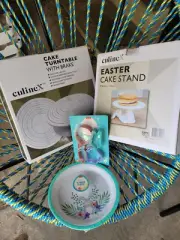 Cake Stand Bunny Centrepiece Easter ice Cake Turntable cookie cutters plates