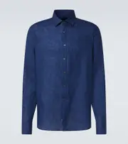 [Canali] Canali Linen shirt UK 16 blue