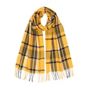 ANYYOU Scarf Yellow Plaid Unisex Cashmere Winter Pashmina Shawl Tassel Bandana