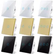 EU AC100-240V Tempered Touch Switch Panel Wall Light Switches Sensor Button