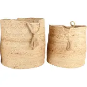 Breeze Jute Basket W/ Tassel Set of 2