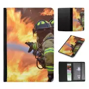PASSPORT ITINERARY ORGANIZER|FIRE FIGHTER FIGHTING WITH HOSE