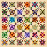 QUINTESSENTIAL STARS - 87" x 87" Quilt-Addicts Pre-cut Patchwork Quilt Kit
