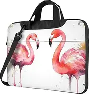 Laptop Shoulder Bag Laptop Bag Computer Bag Watercolor Flamingos Messenger Bag for Unisex