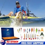 Fishing Tools Christmas Advent Calendar 24 Topwater Submerged Lures Xmas Gift AU