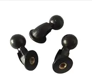 VizGiz 2 Pack 1/4 inch to 17mm Ball Mount Adapter Swivel Bolt for Tripod Selfie Grip Stand Head Phone Pad Tablet Clip Cradles Clamp Holder Connector, Black