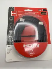 RCA HDMI To HDMI Standard Cable 12FT Compatible Audio/Video - Black VH12HHR