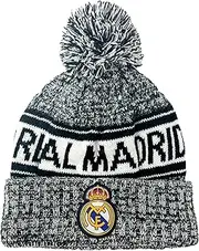 Kid's Real Madrid Knit Beanie Winter Hat, Licensed Youth R. Madrid Soccer Skull Cap Beanie White, White, One Size