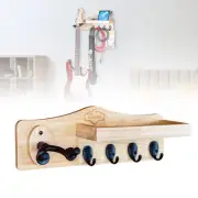 2025 New Guitar Wall Mount with 4 Rotatable Hook Wood Guitar Hanger with Shelf