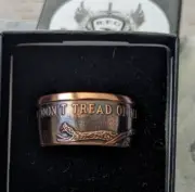 DON'T TREAD ON ME Copper Band Patriotic Ring Size 10.25 - Pure .999 Copper Coin