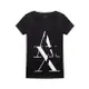 美國百分百【Armani Exchange】T恤 AX 短袖 大圓領 logo 上衣 T-shirt 黑色 女 I373