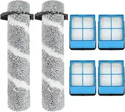 [Rebirthcare] 3930F Replacement Brush Rolls Filter for Bissell CrossWave OmniForce Edge 3930F/3933/v2/3999z Wet & Dry Vacuum Cleaner,2 Brush Rolls 4 Filters