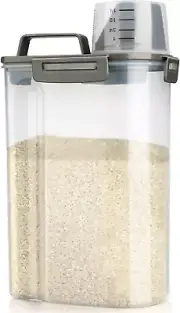 Rice Airtight Storage Container, 3 to 5Lbs Cereal Dry Food Flour Bin, Pet Dog Ca