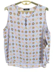 NWT NINE WEST Women's Lightweight Poly See Through Tank Top Paisley Size L $59