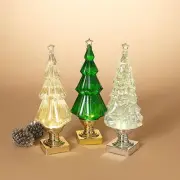 Christmas Tree snow globe lighted water lantern- Green