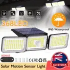 368 LED 3 Head Solar Motion Sensor Light Outdoor Garden Wall Security Flood Lamp