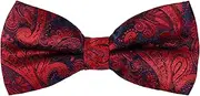 [OIDEA] Mens Pre-Tied Bow Tie Red: Adjustable Stylish Design Polyester Jacquard Pattern Perfect for Formal Occasions Such as Weddings Galas & Parties, Fabric