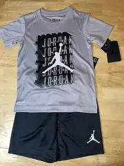 Size 6 Nike Air Jordan Jumpman Seasonal Core Tee & Shorts 2 Piece Set BNWTS $36