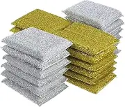 ORFOFE 24 Pcs Glitter Sponge Scrub Brush Dishwashing Non Scratch Scouring Pads for Kitchen Household Cleaning and Dishwashing Heavy Duty Sponge Cloth for Home