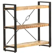3-Tier Bookcase 90x30x80 cm Solid Mango Wood vidaXL