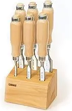 Narex Set of 6 Cabinet Chisels Bevel Edge in Block for Wood Joinery