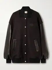 [KHAITE] KHAITE - Spencer Wool-blend Felt And Leather Bomber Jacket - Brown - US2 US 2 Brown