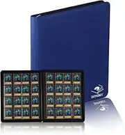 Premium Trading Card Binder for Pokemon Cards,Holds 1000+ Cards,16 -Pocket Ringless Side Loading Binder with Zipper Trading Card Album Folder for Poke TCG Cards Etc.- Blue