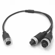 Elinz 4PIN Male to Dual Female Y Splitter Video Cable for Standard Definition Backup Reversing Rear View Camera System