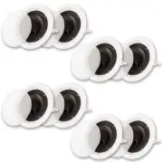 Acoustic Audio HTI6c Flush Mount In Ceiling Speakers with 6.5" Woofers 4 Pair