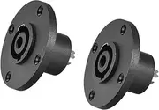 uxcell 4-Pin Speakons Panel Mount Connector,Audio Speaker Jack Twist Lock,Round Speaker Jack Plate with Metal Insert,2Pcs