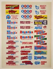 TOPPS NOVELTY CARDS 1970 Rare UNCUT SHEET Bazooka Bubble Gum CRUNCHY LUNCH Blony