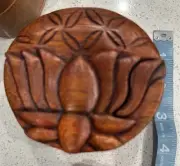 Lotus Secret Puzzle Stash Box Jewelry Box Hand Carved Wood Carving