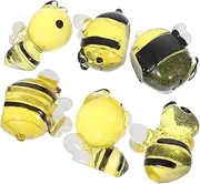 6pcs Small Resin Bee Ornaments for Projects Charming Bee Decor for Themed Birthday Parties Unique Accessories for Hair Clips and Home Decoration Exquisite Detailing