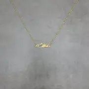 Mountain Ridgeline 2 GOLD Plated Necklace Nature Choker Range Nature Rocks Ice