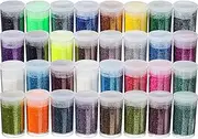 DIYEAH 32pcs Colourful Loose Glitter Powder Fine Glitter Bottles for Creative Crafts for DIY Projects Easy to Carry and Present for Craft Enthusiasts