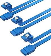 SABRENT SATA III (6 Gbit/s) Right Angle Data Cable with Locking Latch for HDD/SSD/CD and DVD Drives (3 Pack - 20-Inch) in Blue (CB-SRB3)