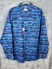 Wrangler Mens Blue Cactus Button Up Shirt Size XL New With Tags Western Shirt