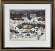Charles Wysocki "New England Holiday Fun " New Framed Art Americana Winter Rural