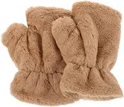 [Healeved] Winter Suede Gloves for Women Thermal Faux Fur Gloves for Cold Weather Plush Lined Stylish Brown Adult Fit for Cycling Daily Use