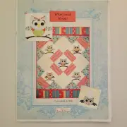 Rare Quilt Kit 40" by 52" Who Said Hoot? Pattern Fabric for Top and Binding